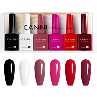 Kit de Vernis à Ongles Gel CANNI Couleurs Magnifiques Couverture Complète Sans HEMA S'enlève par Trempage UV LED Vernis Semi-Permanent Fabrication OEM Disponible