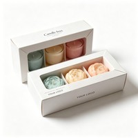 Caja de Regalo Personalizada para Velas, Económica de Fábrica, Juego de 3, 4 o 5 Mini Velas de Cera con Inserto, Caja de Regalo para Velas Aromáticas