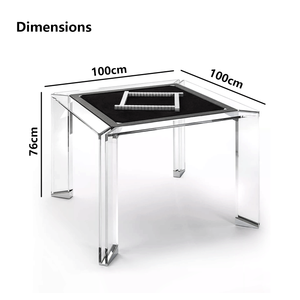 Mesa de Mahjong Cuadrada Transparente de Lujo para 4 Jugadores, 39 Pulgadas, Diseño Ecológico, Almacenamiento Moderno para Entretenimiento de Póker en la Sala de Estar - Product Image 3