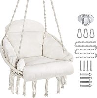 Fauteuil suspendu en macramé pour salon, en rotin tressé, pour l'intérieur et l'extérieur, avec support métallique, idéal pour le jardin