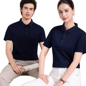 Polo de Algodón Azul Marino Unisex, Transpirable, Ropa de Trabajo de Verano, Manga Corta, con Etiqueta y Etiquetas Adicionales - Product Image 5