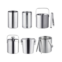 Seau à glace en acier inoxydable isolé de qualité supérieure avec couvercle et pelle 3L 5L 7L 10L Construction métallique pour un stockage plus long de glace congelée