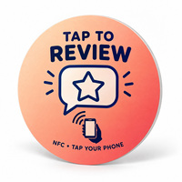 Autocollant NFC rond pour avis clients, étiquette intelligente personnalisée avec logo pour comptoir de magasin