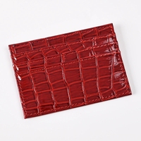 Dompet Kartu Kredit Mini Motif Kulit Buaya Klasik Persegi dari Bahan Kulit PU, Pasokan Pabrik