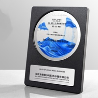 Vente en gros de médailles en cristal personnalisées, accessoires à effet sable mouvant, plaques en aluminium naturel, plaques en pierre marbrée UV, médailles vierges, trophées en cristal marbré