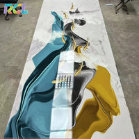 Panneau mural en marbre artificiel RCL à haute brillance pour décoration intérieure, feuille de marbre en PVC flexible