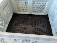 Grande caisse en plastique pliable en maille HDPE ventilée pour fruits, caisse en plastique empilable pour produits agricoles