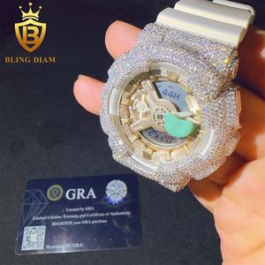 GMA-S110 ювелирные изделия в стиле хип-хоп из стерлингового серебра 925 GRA Сертифицированный обледенитель VVS Miossanite чехол для часов с бриллиантами - Product Image 6