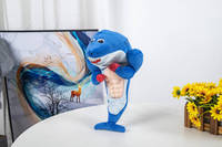 Jouet pour chien en peluche Muscle Shark, jouet à mâcher en caoutchouc qui couine, vente directe d'usine, OEM personnalisé, jouet pour animaux de compagnie amusant et durable, vente en gros ODM