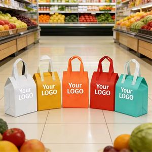 Portable Custom Logo Color Non Woven Tote Bag Waterproof Thermal Insulated Cooler Bags for Food Takeaway - Product Image 2