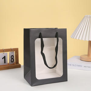 Pedidos personalizados de alto grado Bolsa de ventana de servicios de rango completo Bolsas de regalo de estilo de grano de mármol Bolsa de papel Kraft al por mayor de Vietnam - Product Image 4