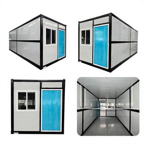 บ้านคอนเทนเนอร์เหล็กพับได้ แผงแซนวิช ได้รับการรับรองมาตรฐาน CE ดีไซน์พับได้ ระบายอากาศได้ดี พร้อมบริการช่วยเหลือทางเทคนิคออนไลน์ สำเร็จรูป - Product Image 1