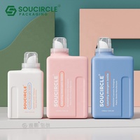 Bouteilles de détergent à lessive de 250 ml, 600 ml et 1000 ml, directement de l'usine, avec bouchons à graduation ronde, bouteilles carrées en plastique HDPE anti-fuite.