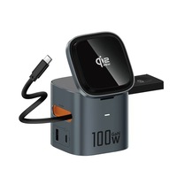 Station de charge sans fil 6 en 1 avec câble USB-C rétractable, chargeur magnétique rapide pour iPhone 16, Apple Watch, AirPods, multiport