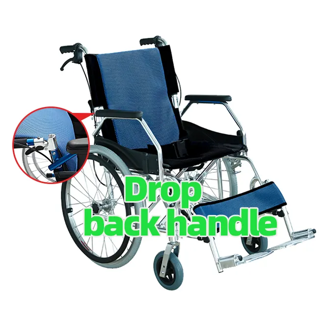 Sillas De Ruedas Orthopedic adjustable Telescopic handle Travel WheelChair Transfer Lightweight Portable Aluminum Wheelchair