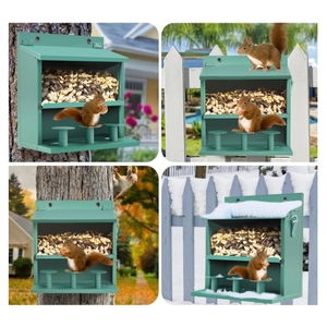 Mangeoire pour écureuils en métal personnalisée, conçue pour l'extérieur, pliable, pour accrocher à l'extérieur des arbres - Product Image 4