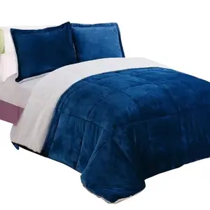 Penjualan Terbaik kustom tempat tidur ukuran queen set selimut kamar tidur bulu dua sisi mewah