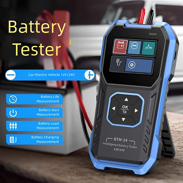 FNIRSI BTM-24 Automotive Battery Tester Electric Vehicle Battery Life Capacity 12V24V Voltage and CCA Energy Tester
