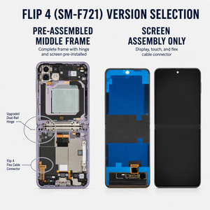 หน้าจอ LCD แท้ Samsung <span class=keywords><strong>Galaxy</strong></span> Z <span class=keywords><strong>Flip</strong></span> 2, 3, <span class=keywords><strong>4</strong></span>, <span class=keywords><strong>Flip</strong></span>, 5, 6, 7 พร้อมทัชสกรีน  แบบมีกรอบหรือไม่มีกรอบ - Product Image 3