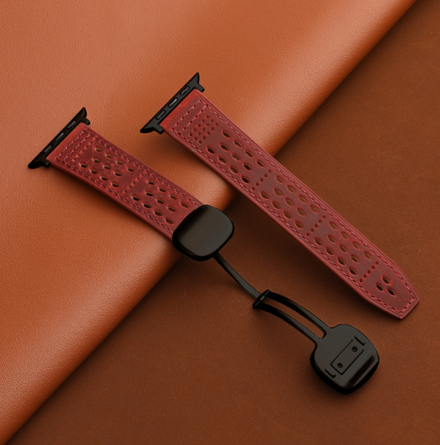 หัวเข็มขัดสีไวน์แดงและดำ