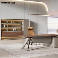 Muebles de Oficina de Madera de Estilo Minimalista Moderno, Archivador Personalizado con Cerradura para BOSS, Librero con Fondo, Directo de Fábrica