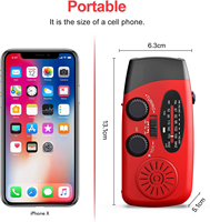 Radio de Emergencia Portátil Multifuncional AM/FM/NOAA, Banco de Energía de 2000 mAh, Manivela Solar, Linterna LED y Alarma SOS