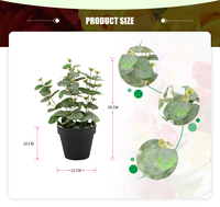 Plante artificielle en pot de 35 cm, feuilles d'eucalyptus vertes, tige en soie, eucalyptus artificiel pour la décoration de mariage et de la maison