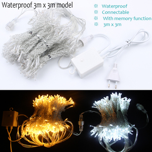 Rèm Cổ Tích đèn 3M chiều rộng x 3m Chiều cao thác nước Vòng Hoa chuỗi đèn trang trí vườn đám cưới bên chiếu sáng - Product Image 6