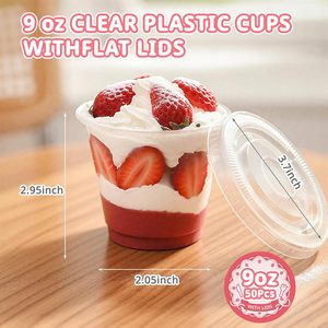 Envase Desechable de PET de Pared Simple de 117 mm, 12/16/24 oz, con Logotipo Personalizado, para Alimentos, Postres, Helados, con Tapas Transparentes - Product Image 2