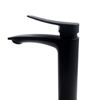 Robinet de lavabo de salle de bain monocommande en alliage de zinc noir au design classique moderne, avec cartouche céramique et mitigeur eau chaude/froide 1