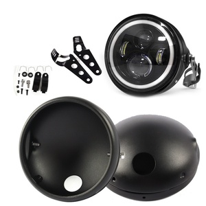 Phare de moto noir mat, phare modifié pour moto, support de phare de 7 pouces, boîtier, accessoires de moto, abat-jour - Product Image 1