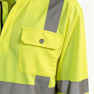 Wholesale Fast Shipping Drop Needle Long Sleeve Reflective Safety <b>Fluorescent</b> Yellow Hi Vis <b>Clothing</b> - Product Image 4