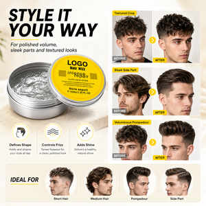 OEM ODM Clear Glossy Hair <b>Wax</b> Strong Hold For Men Styling Pompadour Side Part And Textured Looks 150ml - Product Image 4