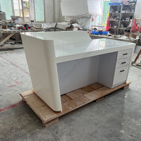 Comptoir de réception de bar en pierre à surface solide Dernière conception Table de réception Immeuble de bureaux