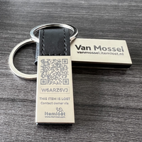 Porte-clés en métal et cuir de haute qualité, design unique avec code QR personnalisé, thème pyramidal, logo gravé au laser, technique de moulage