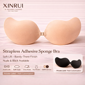 XINRUI <span class=keywords><strong>Soutien</strong></span>-<span class=keywords><strong>gorge</strong></span> adhésif invisible sexy pour femme, push-up sans bretelles ni dos, en éponge - Product Image 1