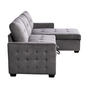 Reliable Quality L-Shaped Convertible <b>Sofa</b> Bed With Soft Cushion Support For 4-Seater Comfortable Living Room Or Outdoor Use - Product Image 6
