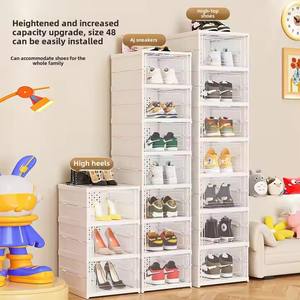 <span class=keywords><strong>Scarpiera</strong></span> pieghevole multistrato <span class=keywords><strong>trasparente</strong></span> e scatola portaoggetti senza installazione per porta di casa addensato manufatto portaoggetti - Product Image 6