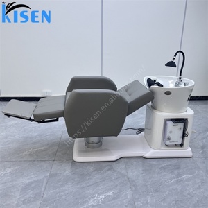 Kisen New Arrival Factory Wholesale Luxury Multipurpose Hair Washing Chair Salon Massage <b>Table</b> Steam Shampoo <b>Bed</b> with <b>Tray</b> - Product Image 1