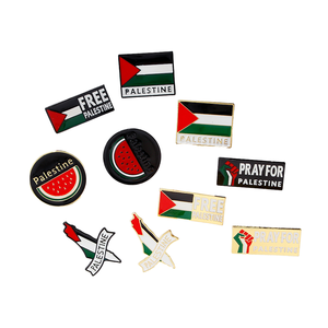 Großhandel Maßgefertigte 3D-Metall-Logo-Abzeichen Premium Neue Palästina-Flagge Brosche Anstecknadeln Chinesisches Neujahr Kleidungsdekoration Schmuck KingTai - Product Image 1