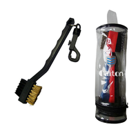 Brosse de nettoyage pour clubs de golf Caiton double face avec logo personnalisé en usine, accessoires de golf