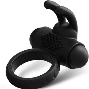 Cincin Penis bergetar silikon kuat untuk pria mainan seks dengan fitur pijat klitoris jenis produk cincin Penis - Product Image 1