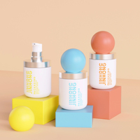 Flacon de maquillage en verre transparent de 30 ml pour fond de teint liquide, sérum, lotion, emballage de soins de la peau avec bouchon à bille