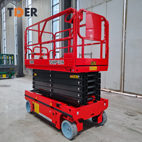 Platform Pengangkat Orang Bertenaga Baterai Asam Timbal Elektrik TDER 12m 14m Self-Propelled Tipe Gunting