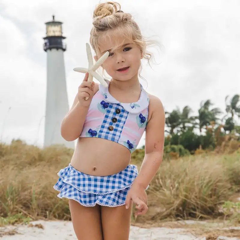 2021 Fashion Lovely Little Girls Print Zweiteiliges Bikini-Set Kinder-Badeanzug Beach wear