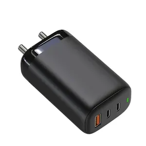 Adaptador de viaje certificado CE FCC 5V 1A 2A 3A Diseño elegante Adaptador de corriente USB de pared India pines Teléfono móvil