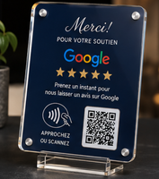 Carte NFC personnalisée de luxe pour avis Google, carte PVC programmable RFID 13,56 MHz avec code QR pour hôtels et magasins