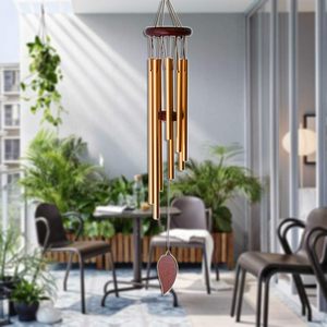 Carillons éoliens en cuivre et aluminium avec 6 tubes accordés, dessus en bois, crochet de suspension pour jardin, patio, décoration intérieure - Product Image 3