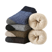 Chaussettes en laine super épaisses pour hommes et femmes, chaussettes thermiques d'hiver, chaussettes de botte rembourrées en tissu éponge résistant, chaussettes douces et confortables pour la cabane