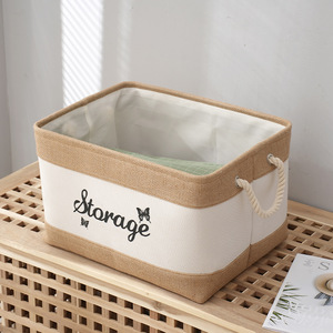 Lưu Trữ Giỏ Thùng Đồ Chơi Vật Nuôi Giỏ Hình Chữ Nhật <span class=keywords><strong>Organizer</strong></span> Cho Đồ Chơi Quần Áo Khăn Vải Hộp Lưu Trữ Với Sợi Dây Thừng Xử Lý - Product Image 4